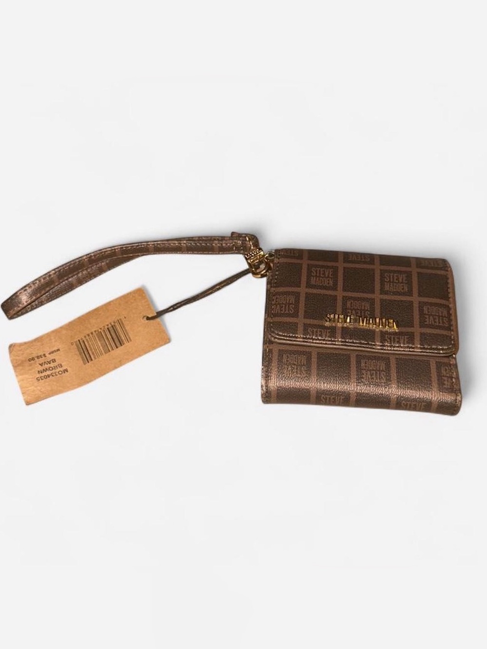 Steve Madden Brown Logo Wrist Strap Wallet